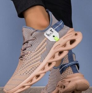 Men Non-Slip Casual Shoes Mesh Sneaker Us 10 Khaki And Blue